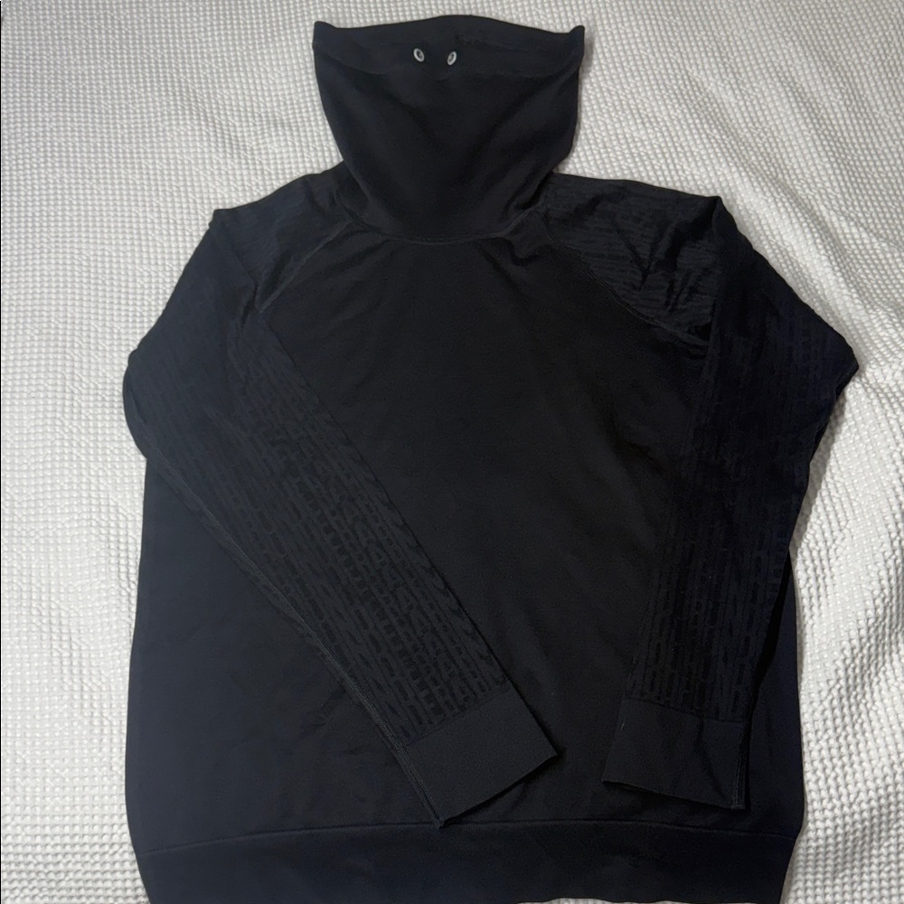 Men's Black Turtleneck compression shirt - Classic Funnel Neck - Large